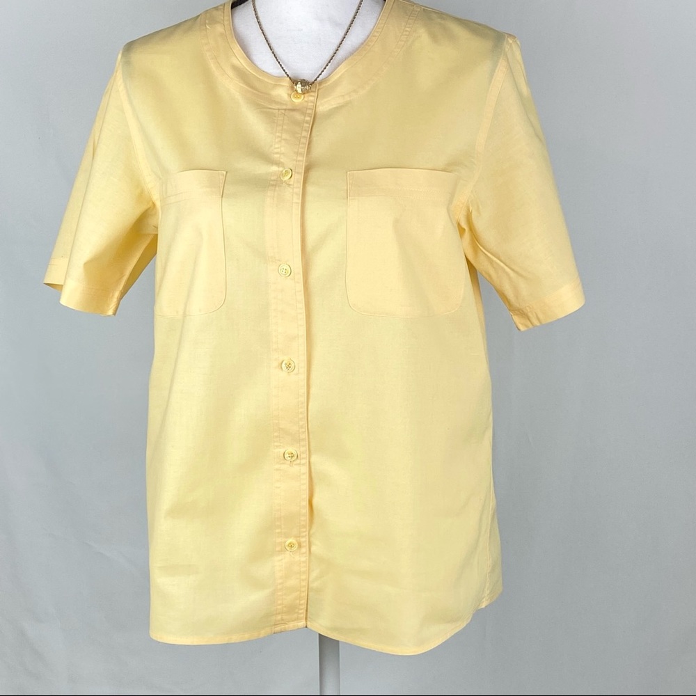 L.L. Bean 100% Cotton Short Sleeve Crew Neckline Blouse Size 4